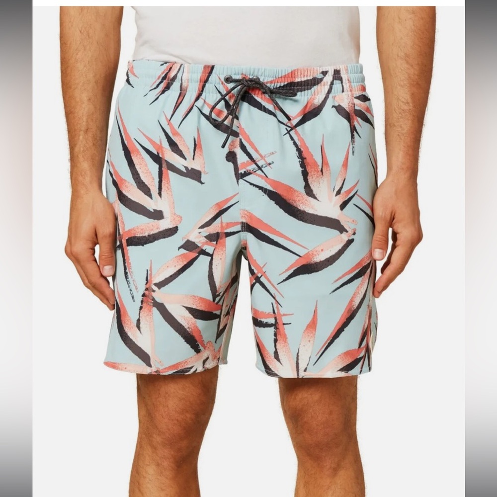 O'Neill Mens Birds Volley Tropical Boardshorts Swim Trunks- Size Small - Picture 1 of 12